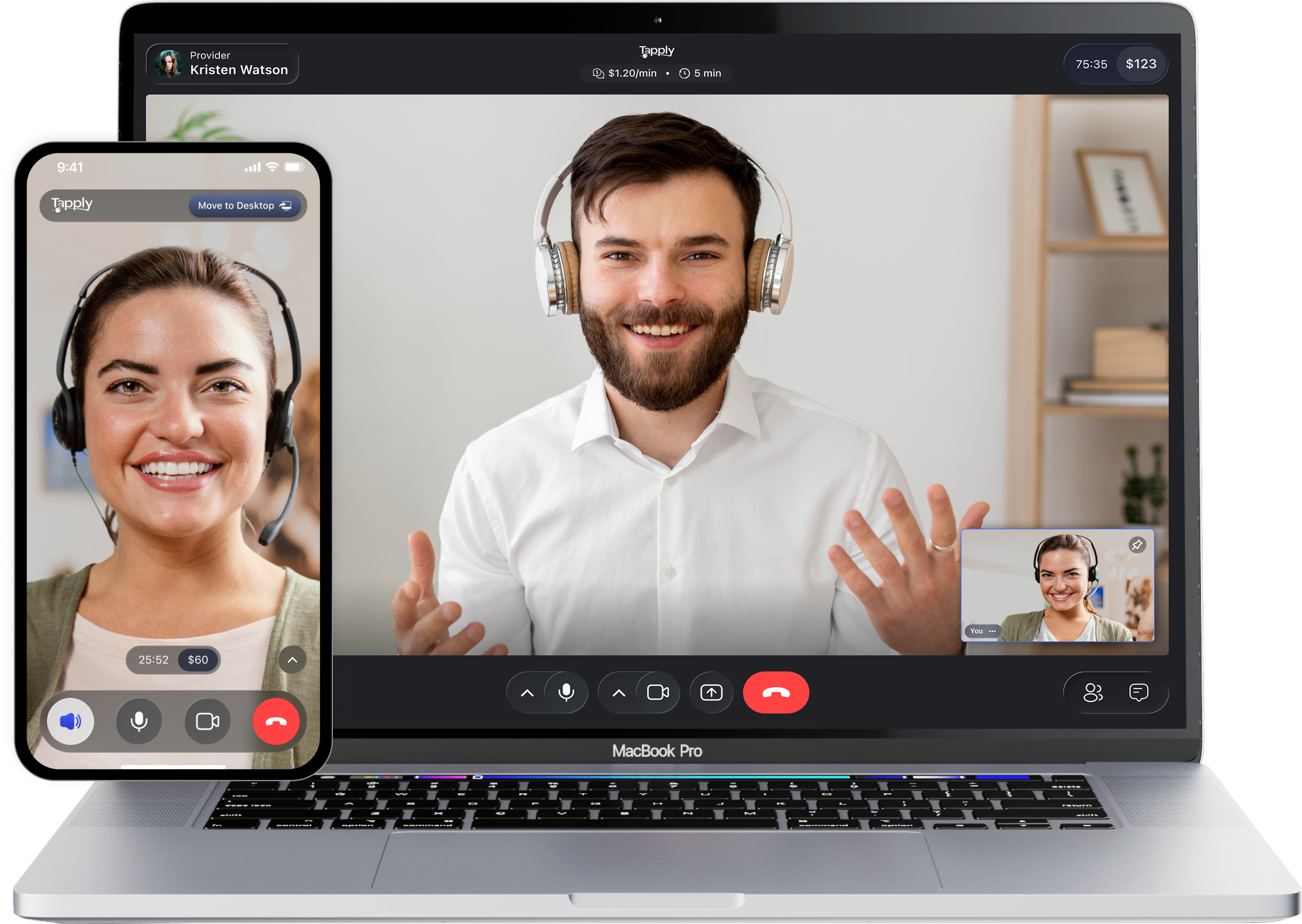 Software expert providing live coaching through screen sharing on Tapply